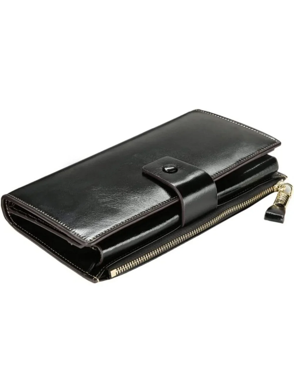 Luxury Genuine Leather RFID Blocking Wallet Clutch - Large Capacity Card Holder